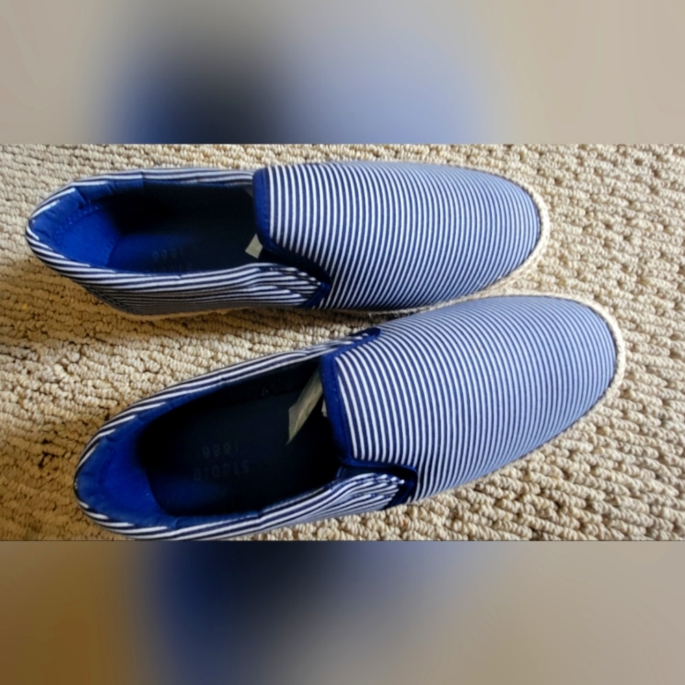 Brand New Studio 1886 Espadrille Striped Slip Ons